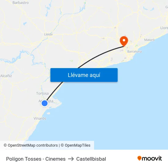 Polígon Tosses - Cinemes to Castellbisbal map