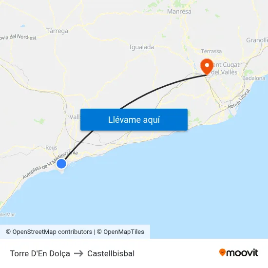 Torre D'En Dolça to Castellbisbal map