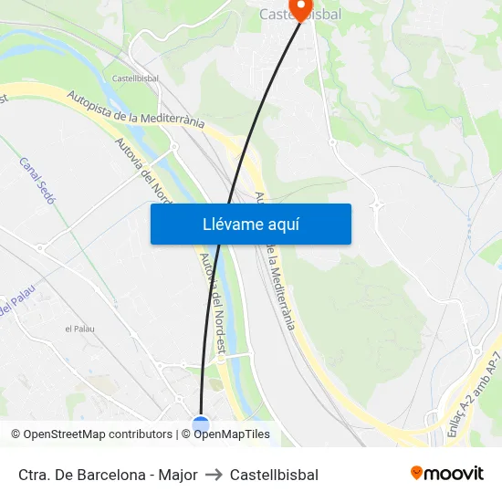 Ctra. De Barcelona - Major to Castellbisbal map