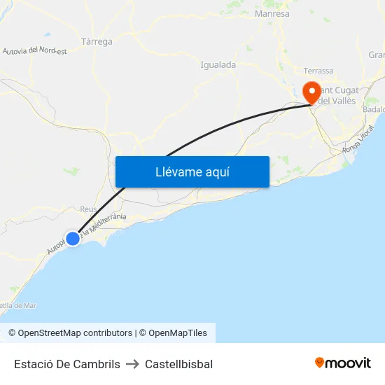 Estació De Cambrils to Castellbisbal map