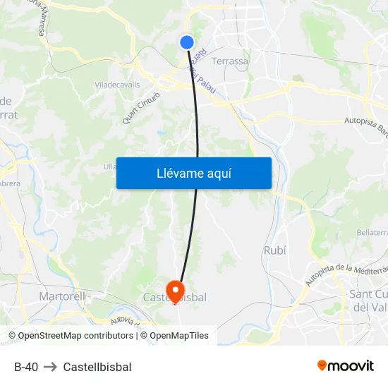 B-40 to Castellbisbal map