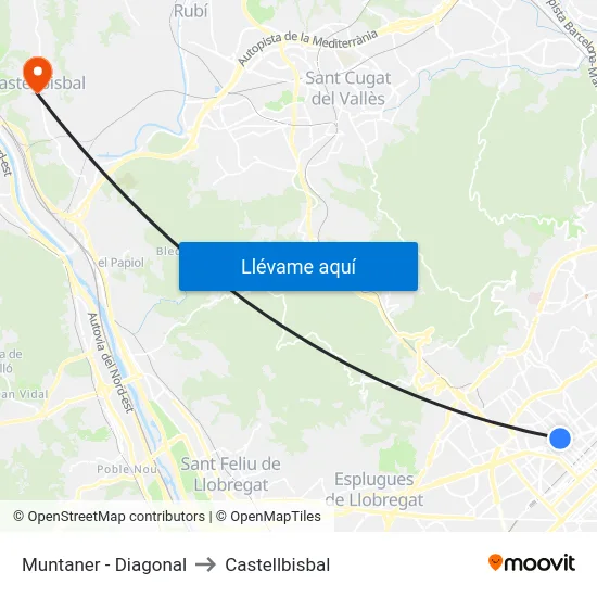 Muntaner - Diagonal to Castellbisbal map