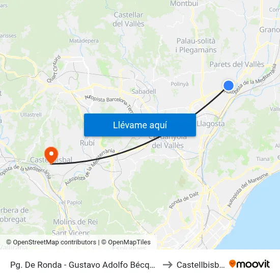 Pg. De Ronda - Gustavo Adolfo Bécquer to Castellbisbal map