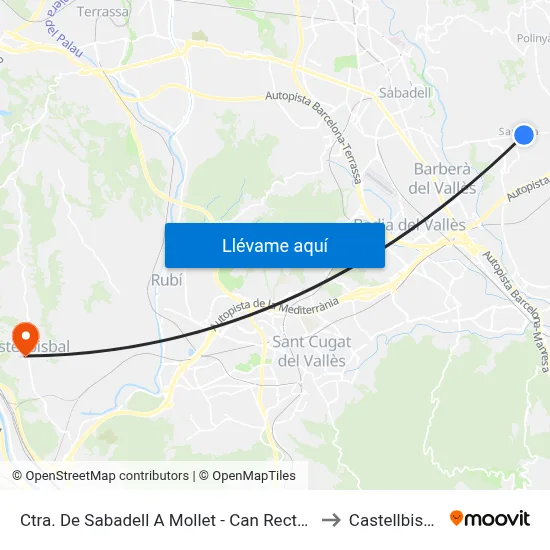 Ctra. De Sabadell A Mollet - Can Rectoret to Castellbisbal map