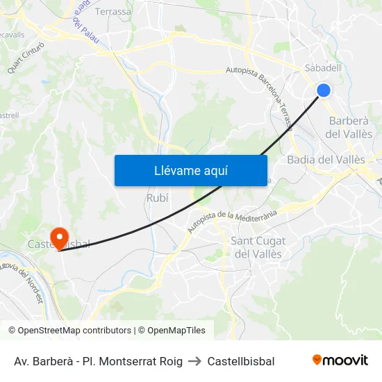 Av. Barberà - Pl. Montserrat Roig to Castellbisbal map