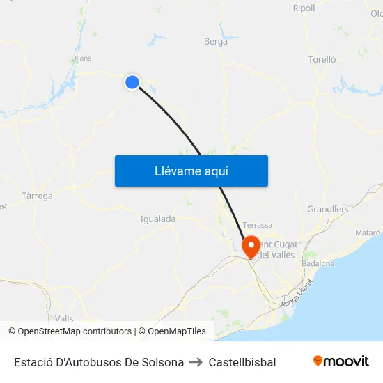 Estació D'Autobusos De Solsona to Castellbisbal map