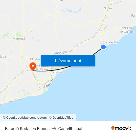 Estació Rodalies Blanes to Castellbisbal map