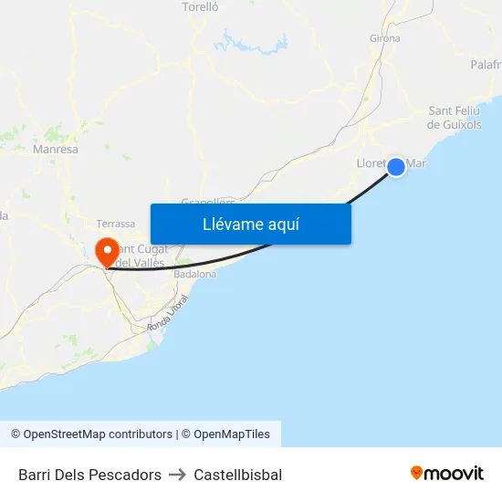 Barri Dels Pescadors to Castellbisbal map