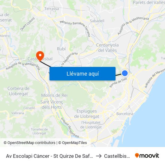 Av Escolapi Càncer - St Quirze De Safaja to Castellbisbal map