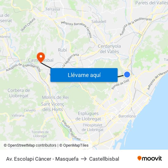 Av. Escolapi Càncer - Masquefa to Castellbisbal map