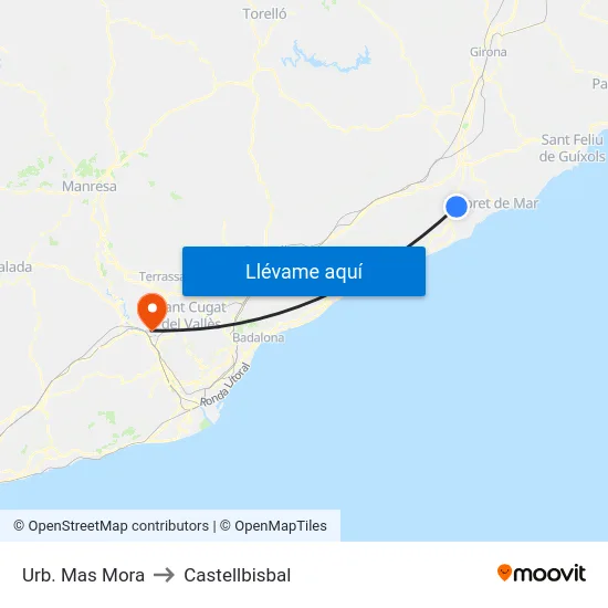 Urb. Mas Mora to Castellbisbal map