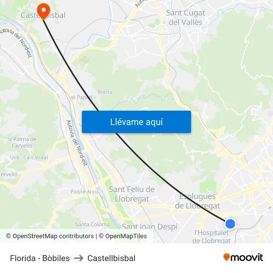 Florida - Bòbiles to Castellbisbal map