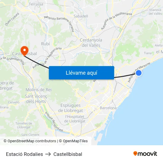 Estació Rodalies to Castellbisbal map