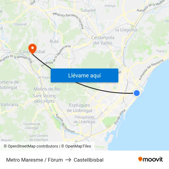 Metro Maresme / Fòrum to Castellbisbal map