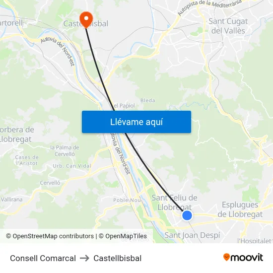 Consell Comarcal to Castellbisbal map