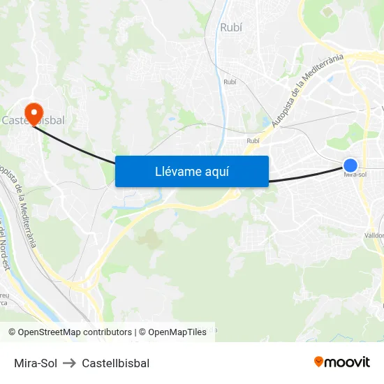 Mira-Sol to Castellbisbal map