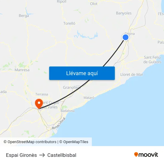 Espai Gironès to Castellbisbal map