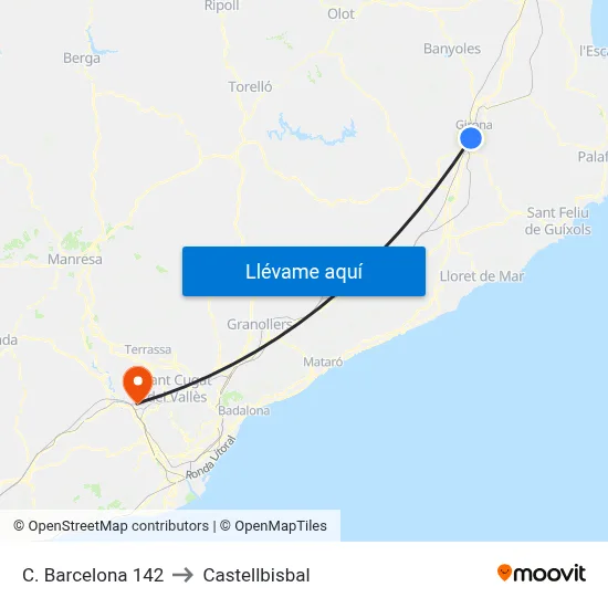 C. Barcelona  142 to Castellbisbal map