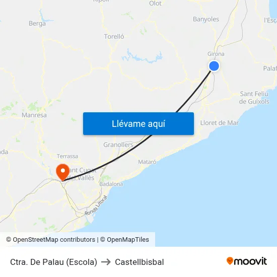 Ctra. De Palau (Escola) to Castellbisbal map