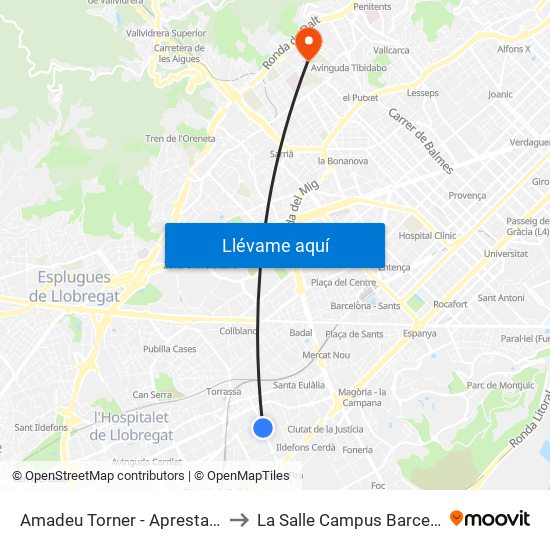 Amadeu Torner - Aprestadora to La Salle Campus Barcelona map