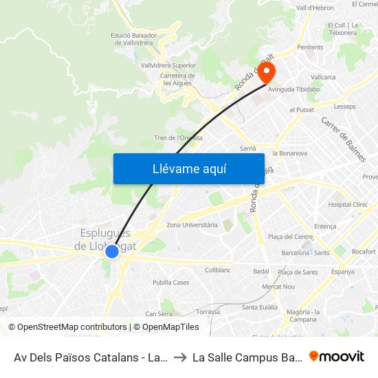 Av Dels Països Catalans - Laureà Miró to La Salle Campus Barcelona map