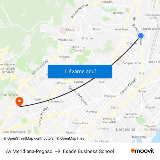 Av Meridiana-Pegaso to Esade Business School map