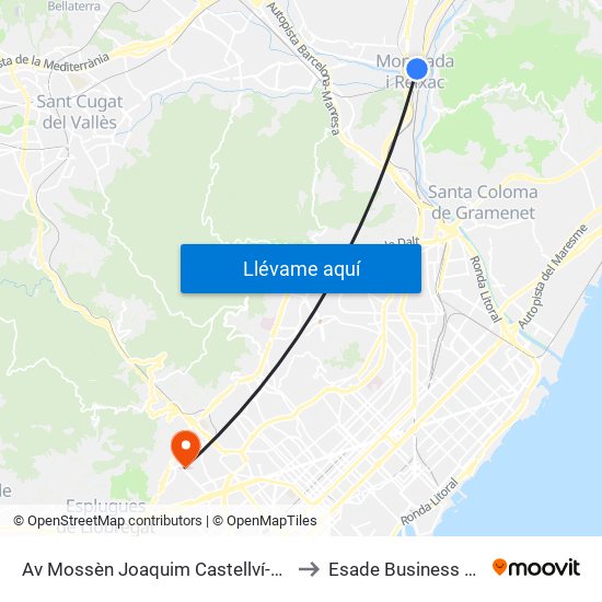 Av Mossèn Joaquim Castellví-Barcelona to Esade Business School map
