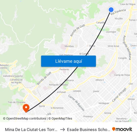 Mina De La Ciutat-Les Torres to Esade Business School map