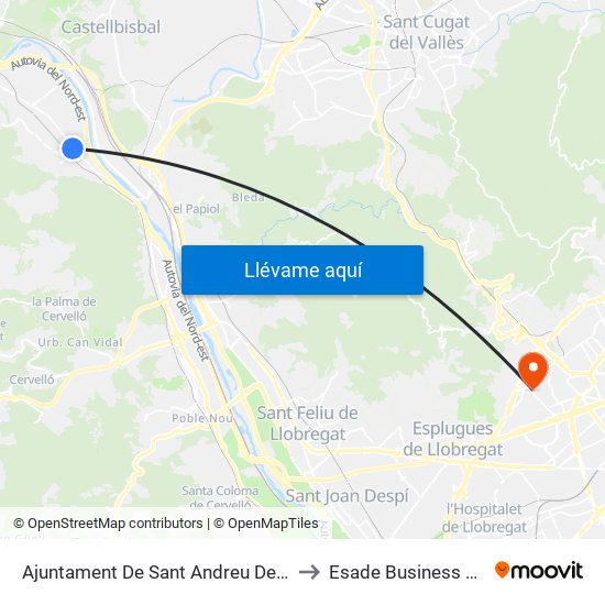 Ajuntament De Sant Andreu De La Barca to Esade Business School map