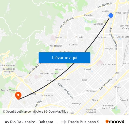Av Rio De Janeiro - Baltasar Gracián to Esade Business School map