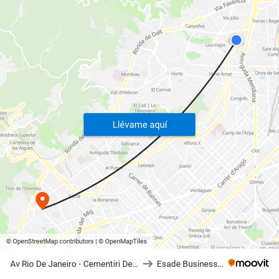 Av Rio De Janeiro - Cementiri De Sant Andreu to Esade Business School map