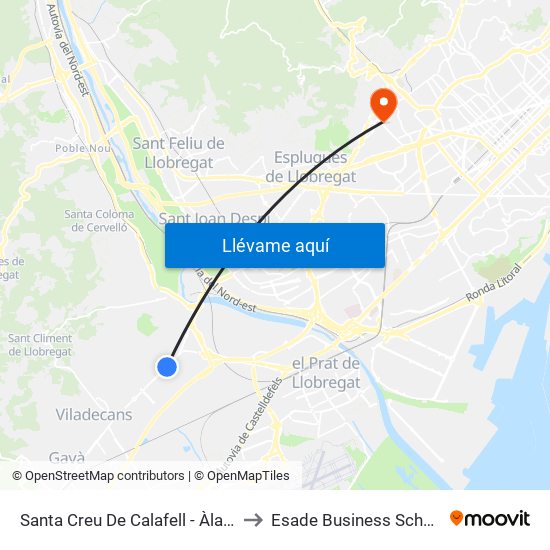 Santa Creu De Calafell - Àlaba to Esade Business School map