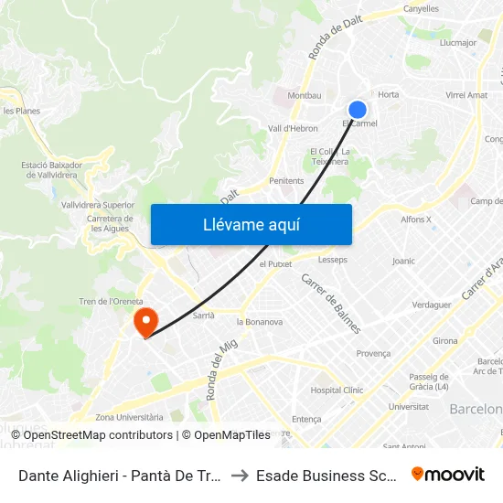 Dante Alighieri - Pantà De Tremp to Esade Business School map