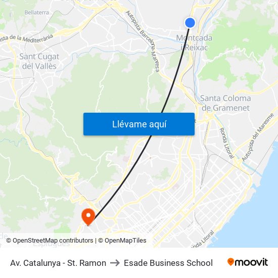 Av. Catalunya - St. Ramon to Esade Business School map