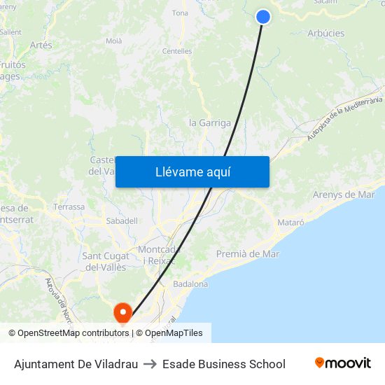 Ajuntament De Viladrau to Esade Business School map