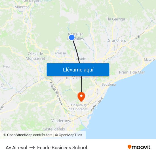 Av Airesol to Esade Business School map