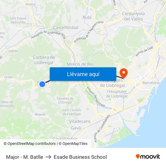 Major - M. Batlle to Esade Business School map