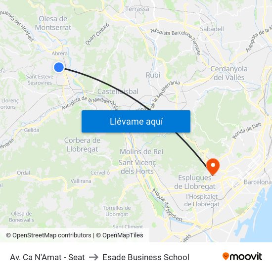 Av. Ca N'Amat - Seat to Esade Business School map