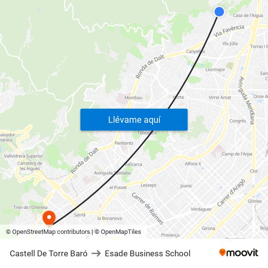 Castell De Torre Baró to Esade Business School map