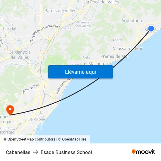 Cabanellas to Esade Business School map