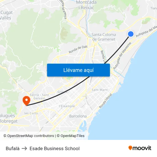 Bufalà to Esade Business School map