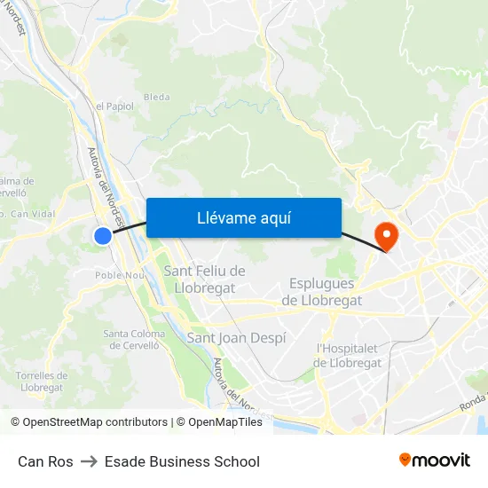 Can Ros to Esade Business School map