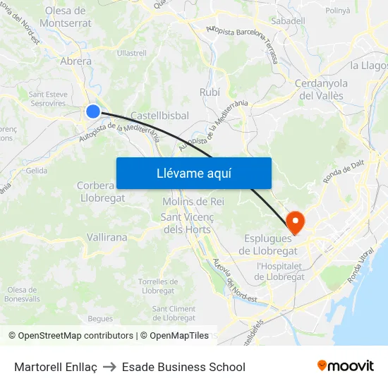 Martorell Enllaç to Esade Business School map
