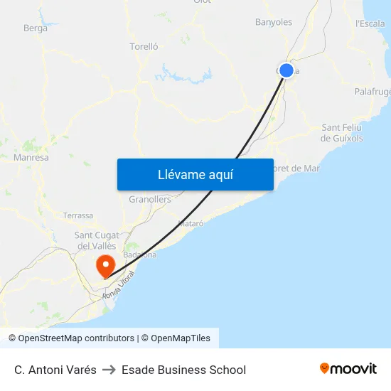 C. Antoni Varés to Esade Business School map