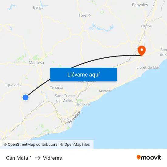 Can Mata 1 to Vidreres map
