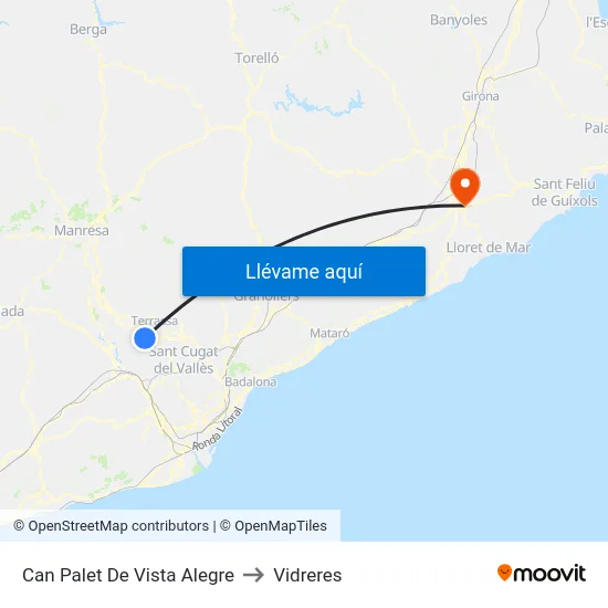Can Palet De Vista Alegre to Vidreres map