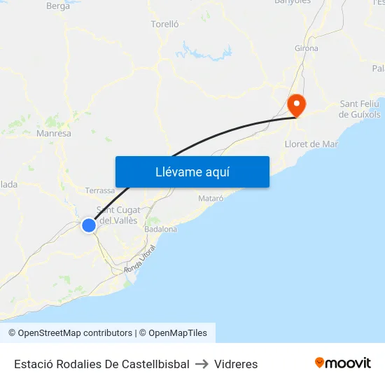 Estació Rodalies De Castellbisbal to Vidreres map