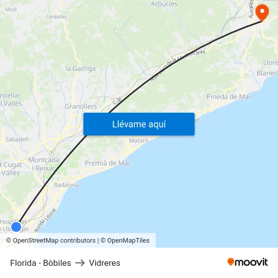 Florida - Bòbiles to Vidreres map