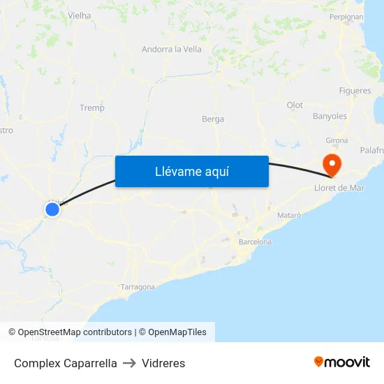 Complex Caparrella to Vidreres map
