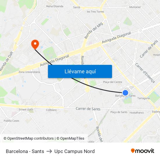 Barcelona Sants A Upc Campus Nord Con Transporte P Blico